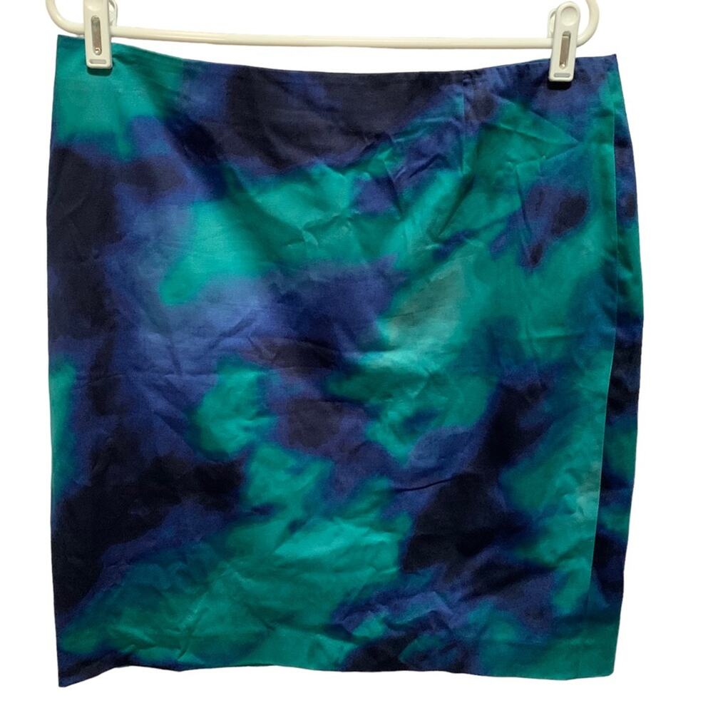 Jones Wear Blue Tie Dye Pencil Skirt Size 14